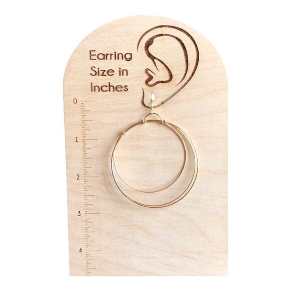 A New Day NWT 3 Hoop Gold Tone Dangle Hoop Earrings - Picture 11 of 13